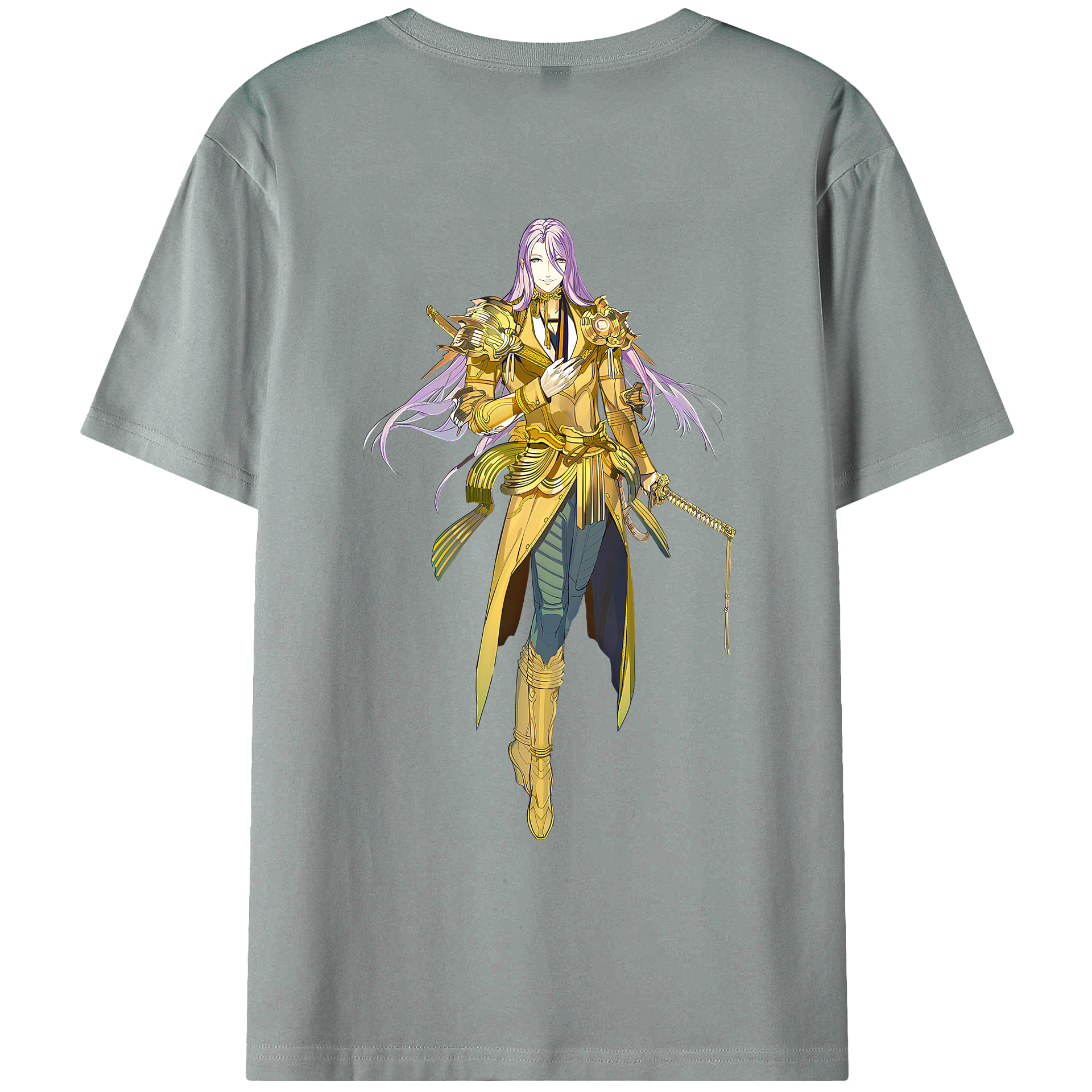 （画像用） 刀剣乱舞 Touken Ranbu 綿100％ メンズ半袖Tシャツ（バックプリント） 通気性